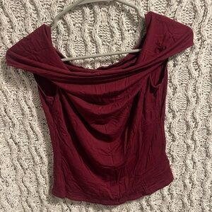 Elegant Burgundy Off-Shoulder Blouse